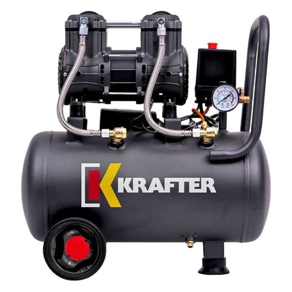 Compresor Libre de Aceite 24 L 1,1 kW 210 L/min Krafter